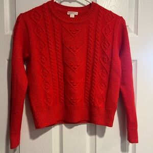 Crewcuts Vibrant Red Cable knit Sweater